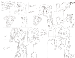 Size: 2194x1700 | Tagged: safe, artist:superplay64, derpibooru import, starlight glimmer, trixie, pony, rabbit, comic, dialogue, sketch, spell gone wrong, transformation