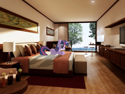 Size: 1500x1125 | Tagged: safe, artist:destructodash, derpibooru import, twilight sparkle, pony, hotel room, irl, photo, ponies in real life, vector