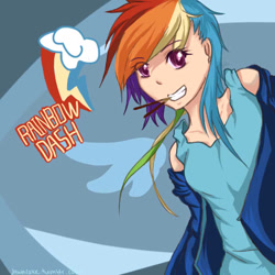 Size: 512x512 | Tagged: safe, artist:shadowthm, rainbow dash, clothes, female, humanized, multicolored hair, simple background