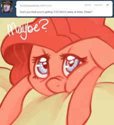Size: 639x700 | Tagged: dead source, safe, artist:dhui, pinkie pie, earth pony, pony, ask tired pie, tumblr