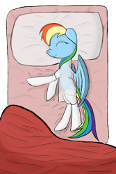 Size: 1000x1500 | Tagged: safe, artist:minosua, rainbow dash, pegasus, pony, bed, clothes, cute, nightgown, sleeping, socks, solo, stockings, thigh highs