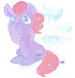 Size: 851x883 | Tagged: artist needed, safe, pinkie pie, earth pony, pony, cloud, simple background, solo, transparent background