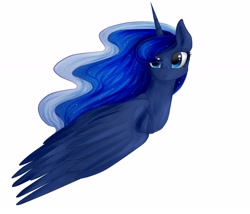 Size: 3500x3000 | Tagged: safe, artist:shiro-roo, princess luna, alicorn, pony, large wings, portrait, simple background, solo