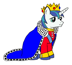 Size: 1600x1461 | Tagged: safe, artist:princelionel, shining armor, pony, unicorn, cape, clothes, crown, solo, uniform