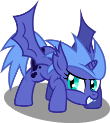 Size: 6000x6731 | Tagged: safe, artist:imageconstructor, princess luna, bat pony, pony, absurd resolution, bat ponified, lunabat, race swap, s1 luna, simple background, solo, transparent background