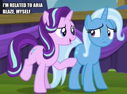 Size: 675x500 | Tagged: safe, derpibooru import, screencap, starlight glimmer, trixie, pony, no second prances, caption, image macro, text