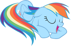 Size: 1000x655 | Tagged: artist needed, safe, rainbow dash, pegasus, pony, the cutie pox, simple background, sleeping, solo, transparent background, vector