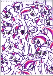 Size: 748x1069 | Tagged: safe, derpibooru import, twilight sparkle, clones, multeity, sparkle sparkle sparkle