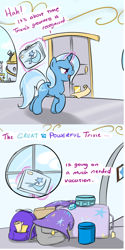 Size: 772x1540 | Tagged: safe, artist:theparagon, derpibooru import, trixie, pony, unicorn, door, female, luggage, mare, vocational death cruise, window