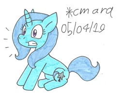 Size: 981x767 | Tagged: safe, artist:cmara, derpibooru import, trixie, pony, unicorn, gritted teeth, solo, traditional art