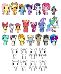 Size: 1022x1244 | Tagged: safe, artist:limeth, derpibooru import, apple bloom, applejack, big macintosh, bon bon, carrot top, cheerilee, dj pon-3, doctor whooves, fluttershy, golden harvest, lyra heartstrings, octavia melody, pinkie pie, princess celestia, rainbow dash, rarity, scootaloo, spike, sweetie belle, sweetie drops, trixie, twilight sparkle, vinyl scratch, alicorn, dragon, earth pony, pegasus, pony, unicorn, cutie mark crusaders, male, mane seven, mane six, stallion