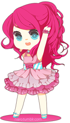 Size: 246x430 | Tagged: safe, artist:niaro, pinkie pie, chibi, humanized, solo