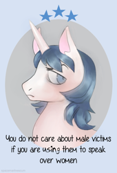 Size: 490x720 | Tagged: safe, artist:spacemarinescum, shining armor, pony, unicorn, black eye, bruised, frown, looking at you, mouthpiece, profile, solo