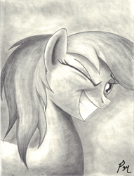 Size: 1450x1900 | Tagged: safe, artist:primogenitor34, rainbow dash, pegasus, pony, ponytail, traditional art, wink