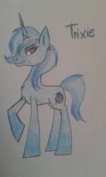 Size: 1536x2560 | Tagged: safe, artist:rudolph1004, derpibooru import, trixie, pony, unicorn, female, mare, smiling, solo, traditional art