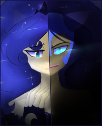 Size: 1280x1578 | Tagged: safe, artist:jankrys00, nightmare moon, princess luna, human, duality, humanized, lunadoodle, solo