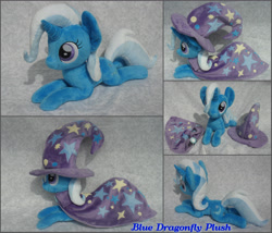 Size: 3500x3000 | Tagged: safe, artist:bluedragonflyplush, derpibooru import, trixie, pony, cape, clothes, cute, diatrixes, hat, irl, multeity, photo, plushie, prone, trixie's cape, trixie's hat