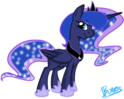 Size: 1280x1024 | Tagged: safe, artist:nothin-but-my-bones, princess luna, alicorn, pony, lunadoodle, simple background, solo