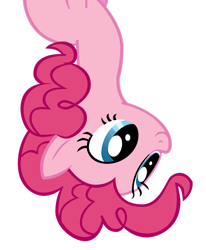 Size: 900x1093 | Tagged: dead source, safe, artist:biodegradablebox, pinkie pie, earth pony, pony, simple background, solo, transparent background, upside down, vector