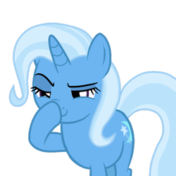 Size: 600x600 | Tagged: safe, artist:silver stardust, derpibooru import, trixie, pony, unicorn, boop, glimmerposting, meme, self-boop