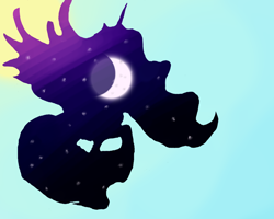 Size: 1280x1024 | Tagged: safe, artist:beccaboss, princess luna, alicorn, pony, female, horn, mare, simple background, solo