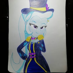 Size: 1080x1080 | Tagged: safe, derpibooru import, trixie, better together, equestria girls, spring breakdown, traditional art