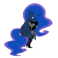 Size: 1280x1280 | Tagged: safe, artist:breadcipher, princess luna, oc, bat pony, pony, canon x oc, cuddling, shipping, simple background, snuggling, transparent background