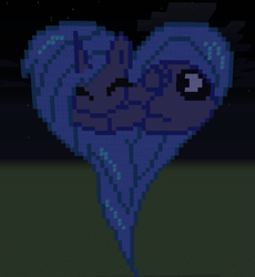 Size: 637x691 | Tagged: safe, artist:cassadriel, princess luna, alicorn, pony, cute, filly, love, minecraft, minecraft pixel art, my little pony, pixel art, solo, woona