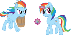 Size: 7316x3562 | Tagged: safe, artist:justablankflank, rainbow dash, earth pony, pony, unicorn, alternate cutie mark, alternate universe, magic, race swap, simple background, transparent background, vector