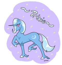 Size: 1280x1330 | Tagged: safe, artist:samsx22, derpibooru import, trixie, pony, unicorn, curved horn, horn, smiling, solo