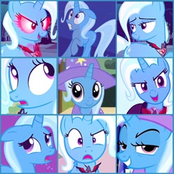 Size: 1080x1080 | Tagged: safe, derpibooru import, trixie, pony, boast busters, magic duel, alicorn amulet, collage, was there ever any doubt?