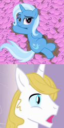 Size: 1064x2136 | Tagged: safe, artist:asika-aida, derpibooru import, edit, prince blueblood, trixie, pony, bluetrix, female, male, shipping, straight