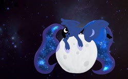 Size: 1280x797 | Tagged: safe, artist:scienceisanart, princess luna, alicorn, pony, moon, solo, tangible heavenly object