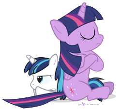 Size: 880x800 | Tagged: safe, artist:dm29, shining armor, twilight sparkle, twilight sparkle (alicorn), alicorn, pony, unicorn, age regression, colt, crossed arms, duo, eyes closed, female, mare, prone, simple background, time out, transparent background, younger