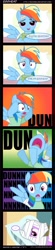 Size: 1800x8150 | Tagged: safe, artist:tehjadeh, rainbow dash, pegasus, pony, alternate hairstyle, comic, egghead, hilarious in hindsight, manebow sparkle