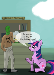 Size: 3729x5152 | Tagged: safe, artist:ritorical, mayor mare, twilight sparkle, oc, oc:anon, human, engrish, vulgar