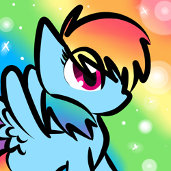 Size: 1000x1000 | Tagged: safe, artist:nightbluemoon, rainbow dash, pegasus, pony, female, mare, simple background, solo