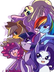 Size: 500x665 | Tagged: safe, artist:keterok, derpibooru import, applejack, fluttershy, pinkie pie, rainbow dash, rarity, twilight sparkle, earth pony, pegasus, pony, unicorn