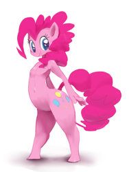 Size: 826x1098 | Tagged: safe, artist:sunibee, pinkie pie, anthro, earth pony, pony, female, mare, pink coat, pink mane, solo