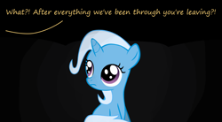 Size: 1280x706 | Tagged: safe, artist:evil-dec0y, derpibooru import, trixie, pony, unicorn, exclamation point, female, filly, interrobang, question mark, speech