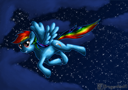 Size: 1920x1357 | Tagged: safe, artist:dragonfunk7, rainbow dash, pegasus, pony, blue mane, female, mare, multicolored mane