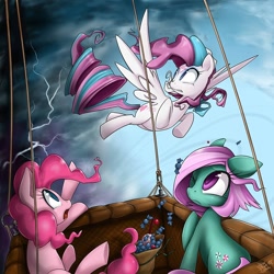 Size: 900x900 | Tagged: safe, artist:starlightspark, minty, pinkie pie, star catcher, earth pony, pony, g3, g3 to g4, generation leap