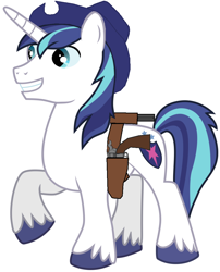 Size: 826x1020 | Tagged: safe, artist:rainbow-dash-2014, shining armor, pony, unicorn, gun, holster, revolver, solo, weapon