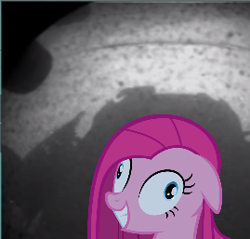 Size: 269x257 | Tagged: safe, pinkie pie, pony, contemplating insanity, curiosity, irl, mars, mars landing, photo, pinkamena diane pie, ponies in real life, vector