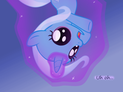 Size: 1200x900 | Tagged: safe, artist:evil-dec0y, derpibooru import, trixie, pony, comic:trixie vs., comic:trixie vs. the moon, age regression, female, filly, filly trixie, levitation, magic, self-levitation, solo, telekinesis, younger
