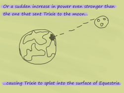 Size: 1200x900 | Tagged: safe, artist:evil-dec0y, derpibooru import, trixie, pony, comic:trixie vs., comic:trixie vs. the moon, earth, moon, splat