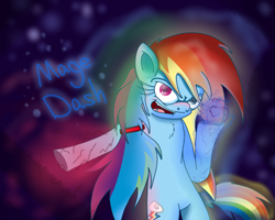 Size: 1500x1200 | Tagged: safe, artist:extradan, artist:extrart, rainbow dash, pegasus, pony, glowing hooves, mage