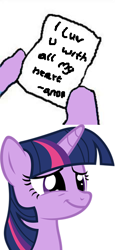 Size: 230x499 | Tagged: safe, twilight sparkle, oc, oc:anon, pony, unicorn, letter