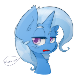 Size: 900x900 | Tagged: safe, artist:temmie-kun, derpibooru import, trixie, pony, bust, portrait, simple background, solo, transparent background