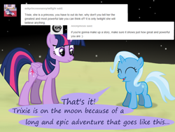 Size: 1200x900 | Tagged: safe, artist:evil-dec0y, derpibooru import, trixie, twilight sparkle, twilight sparkle (alicorn), alicorn, pony, comic:trixie vs., comic:trixie vs. the moon, age regression, female, filly, filly trixie, moon, younger